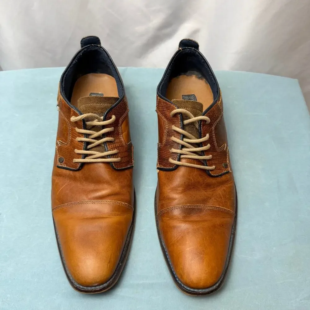 Bullboxer brown leather cap toe lace-up dress shoes EU 45 US 12 Portugal
